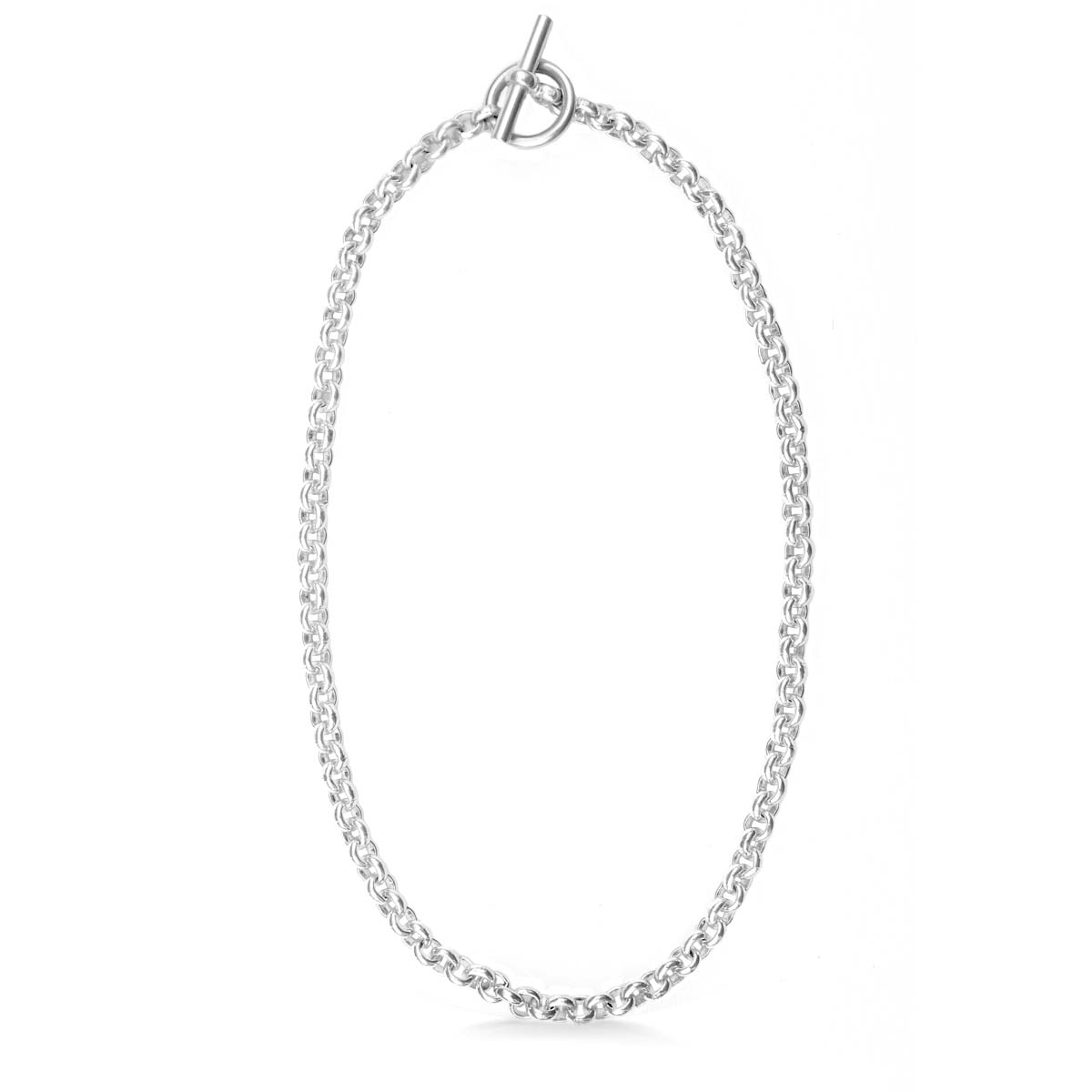 Silver Round Belcher chain necklace 