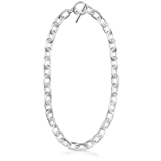 Silver Chunky T-Bar Necklace