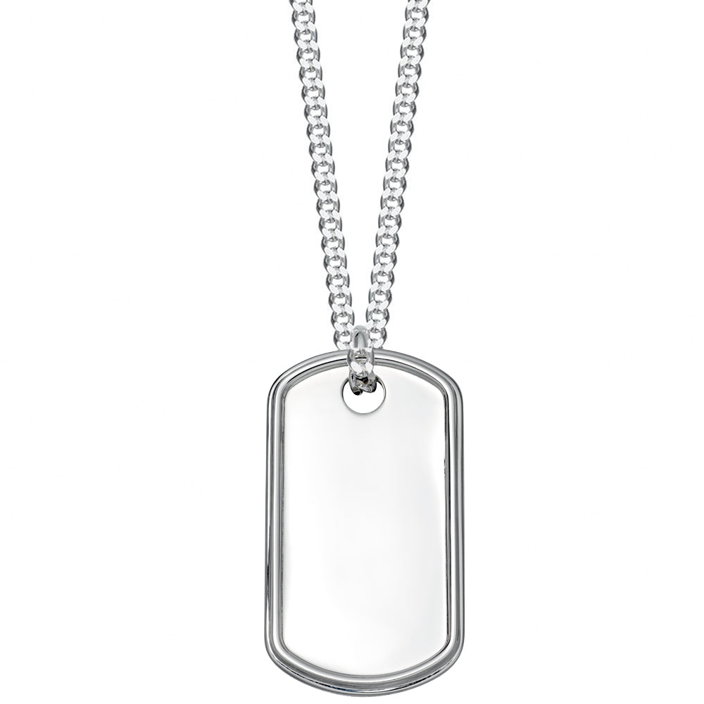 Sterling Silver Dog Tag Necklace