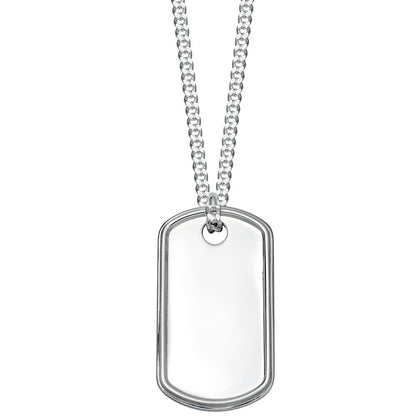 Sterling Silver Dog Tag Necklace