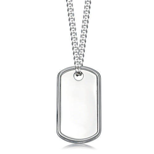 Sterling Silver Dog Tag Necklace