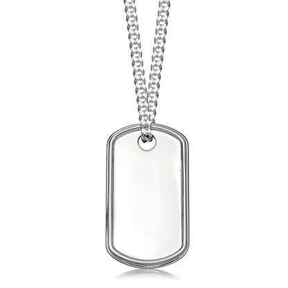 Sterling Silver Dog Tag Necklace