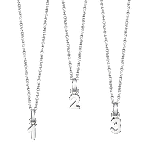 sterling Silver number necklaces