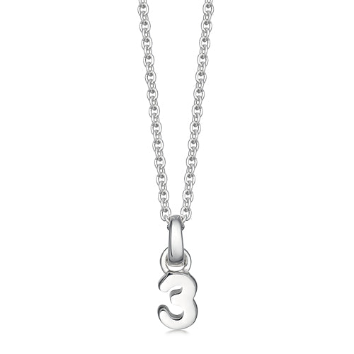Silver number 3 pendant