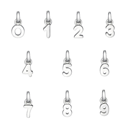 silver number charms