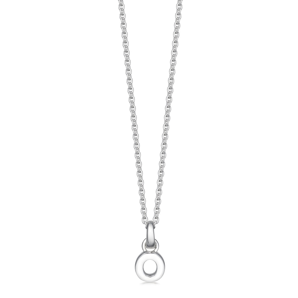 Mini Silver Letter "O" Initial Necklace - hersey-and-son