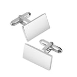 Silver Oblong Hinged Cufflinks - hersey-and-son