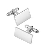 Silver Oblong Hinged Cufflinks - hersey-and-son