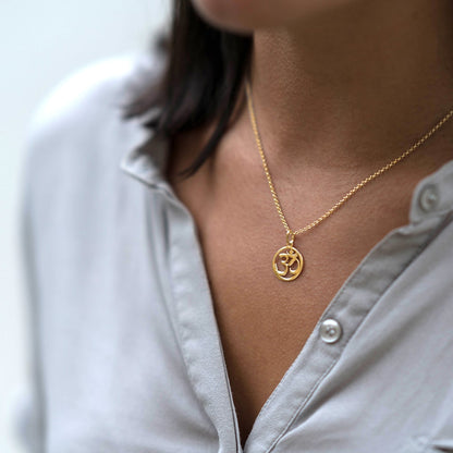 gold plated om necklace