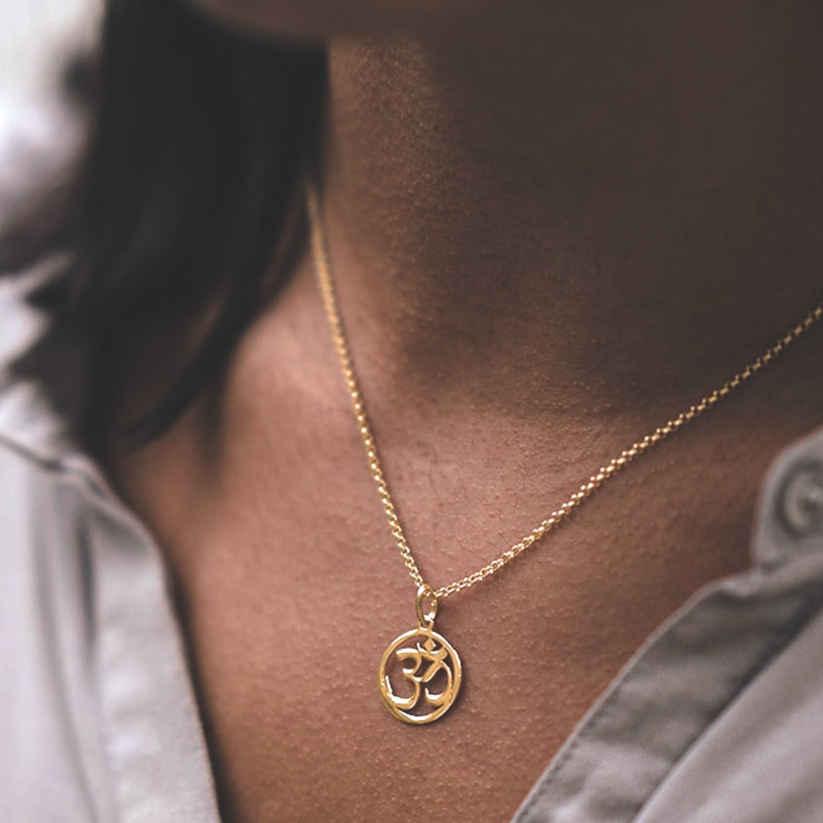 Yellow Gold Vermeil Om Symbol Necklace