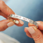 Deep Engraved Open Silver Bangle - hersey-and-son