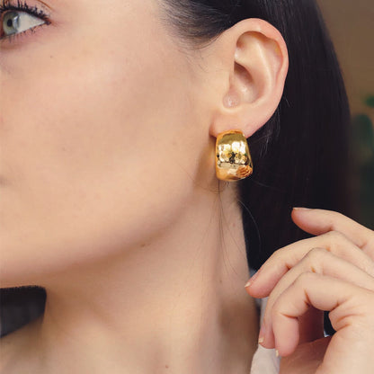 Gold Plated Bubble Hoop Earrings