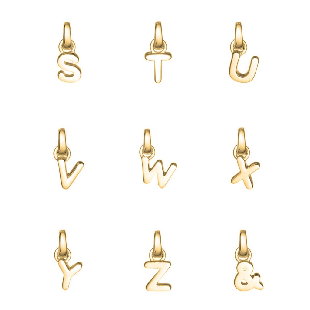 Sterling Silver and 18ct Gold plated Initial Charm - hersey-and-son