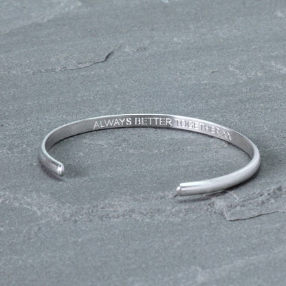 Slim Sterling Silver Message Bracelet