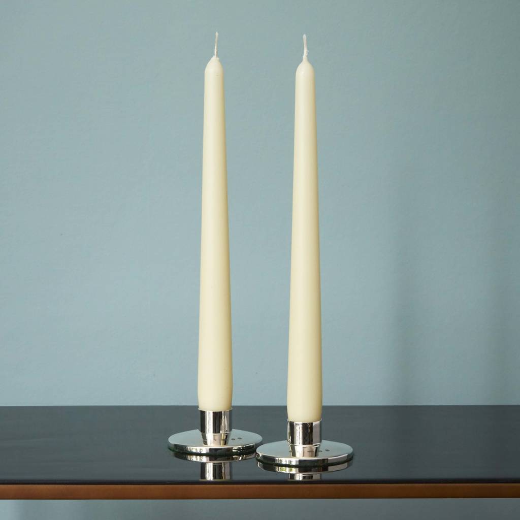 Silver modern candlestick holders
