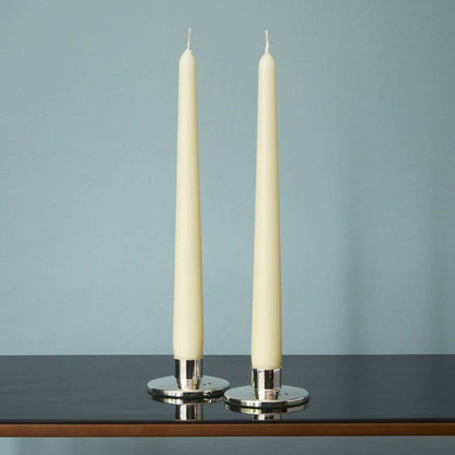Silver modern candlestick holders
