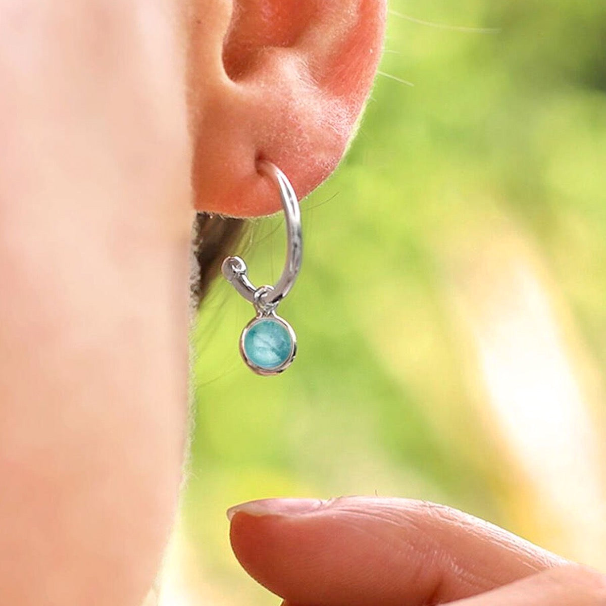 Silver on sale birthstone earrings