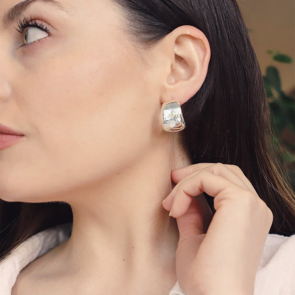 Silver Bubble Hoop Earrings