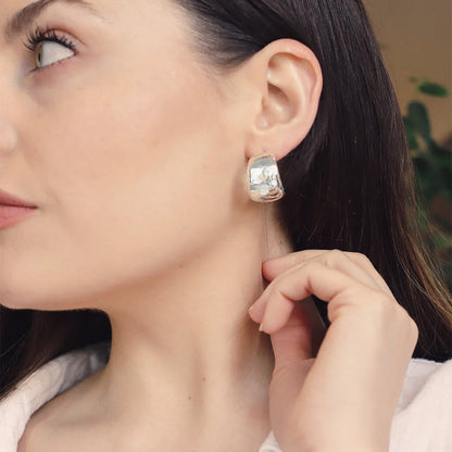 Silver Bubble Hoop Earrings