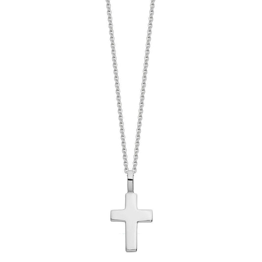 Small classic silver cross necklace