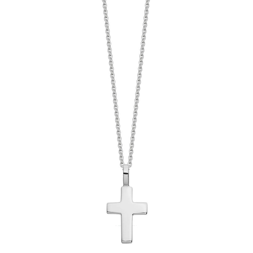 Small classic silver cross necklace