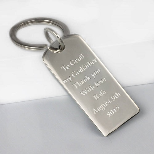 Silver Dog Tag Keyring