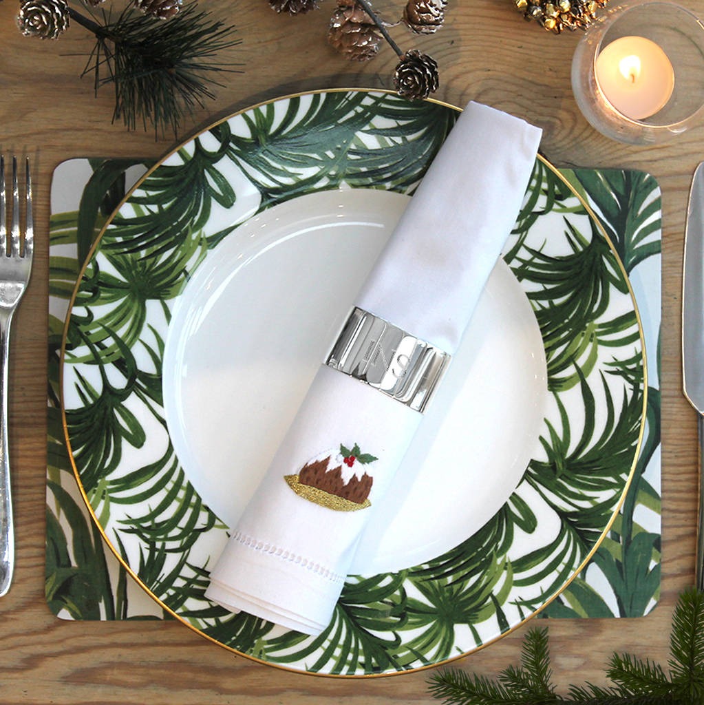 Silver Napkin Ring on a dinner plate