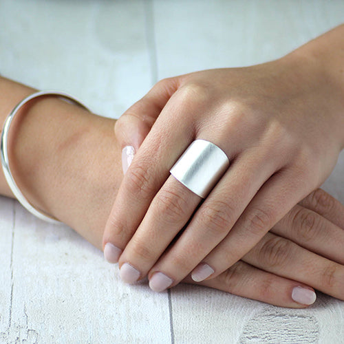 Adjustable Wide Sterling Silver Ring