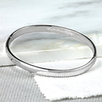 Oval Hinged Silver Bangle 6mm - hersey-and-son