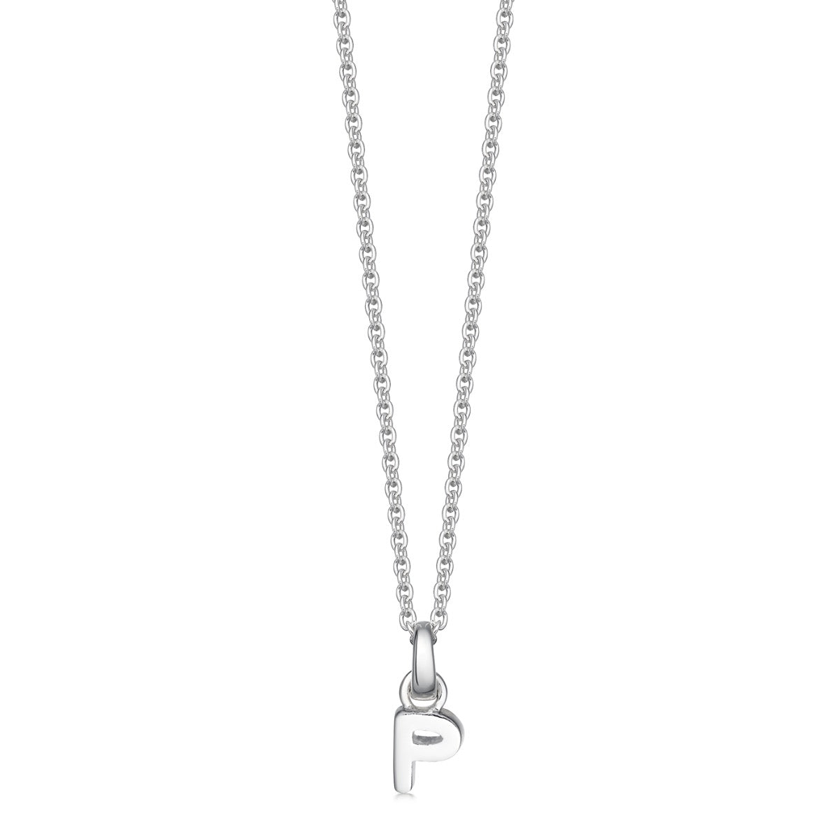 Mini Silver Letter "P" Initial Necklace