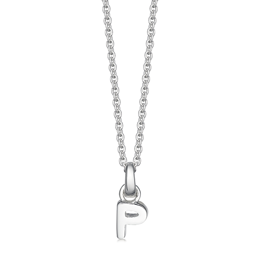 Mini Silver Letter "P" Initial Necklace