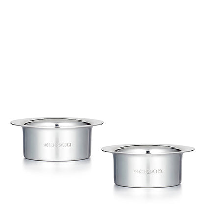 Pair silver tealight holders