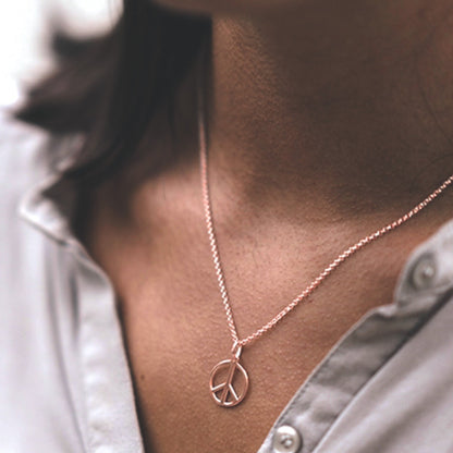 Rose Gold Vermeil Peace Pendant