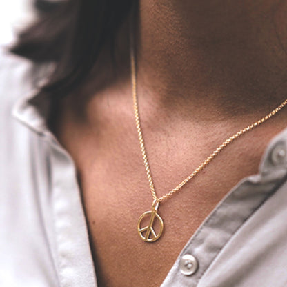 Yellow Gold Vermeil Peace Pendant