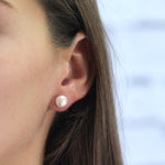 Gold Button Pearl Earrings - hersey-and-son