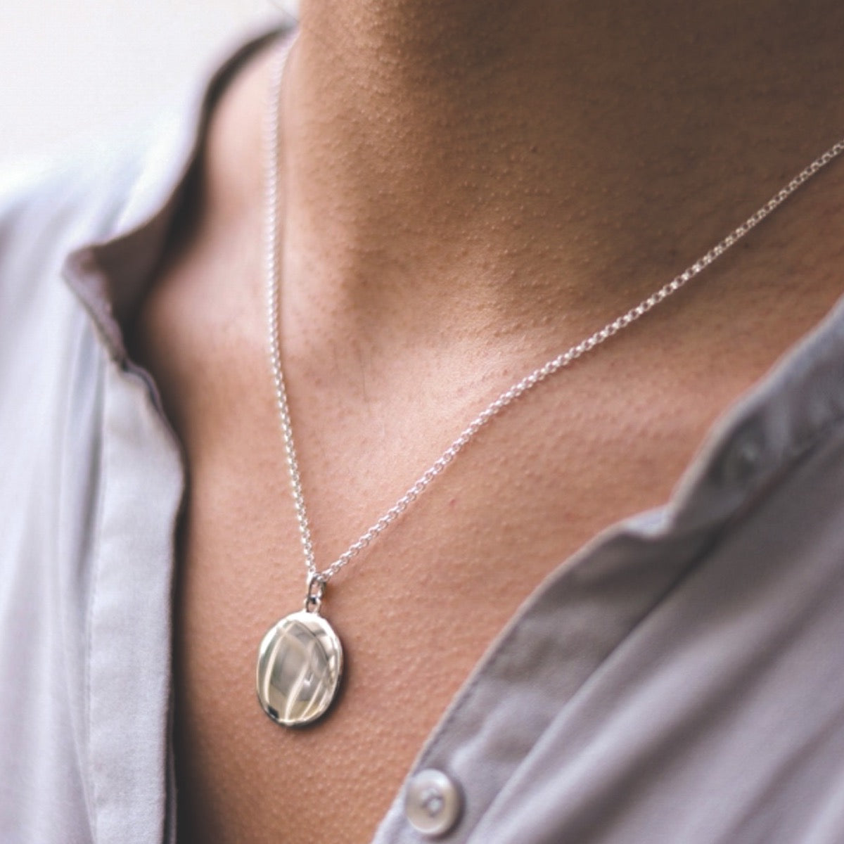 Sterling Silver Pebble Pendant