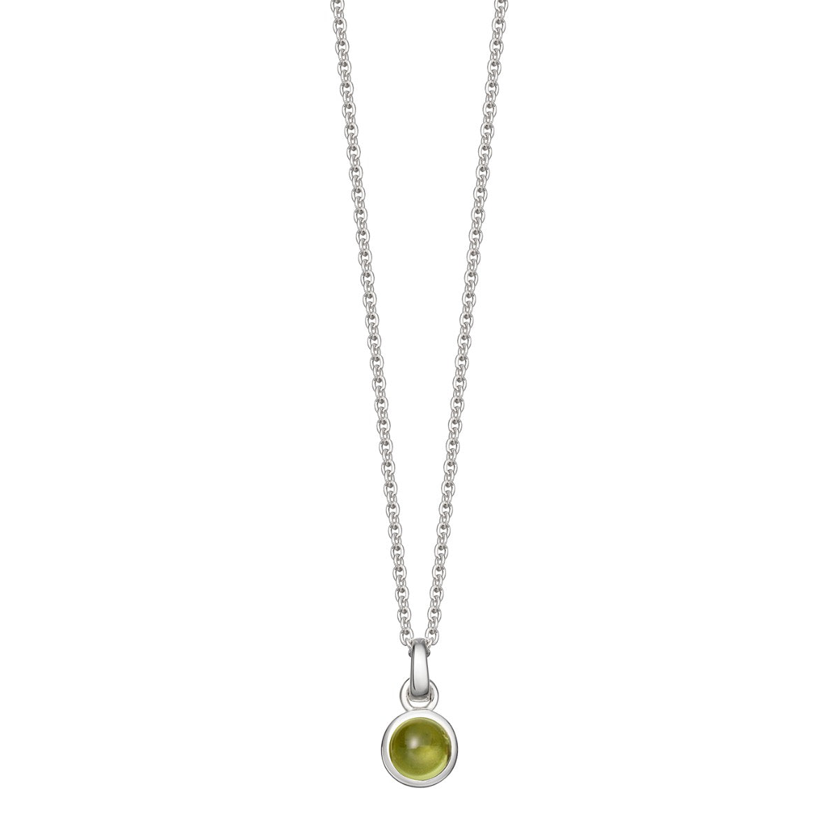 silver peridot birthstone necklace