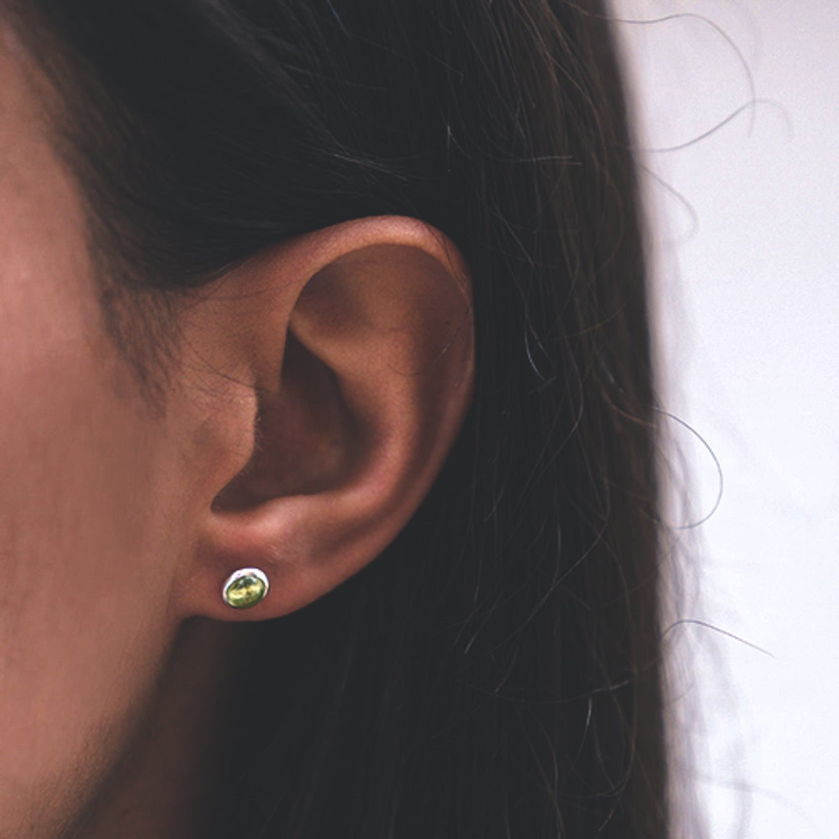 Silver and peridot earrings