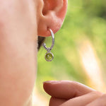 Silver Birthstone Hoop Earrings - hersey-and-son