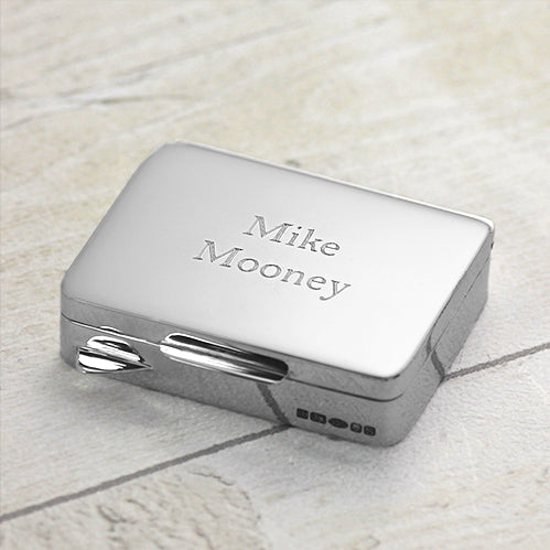 personalised silver pill box