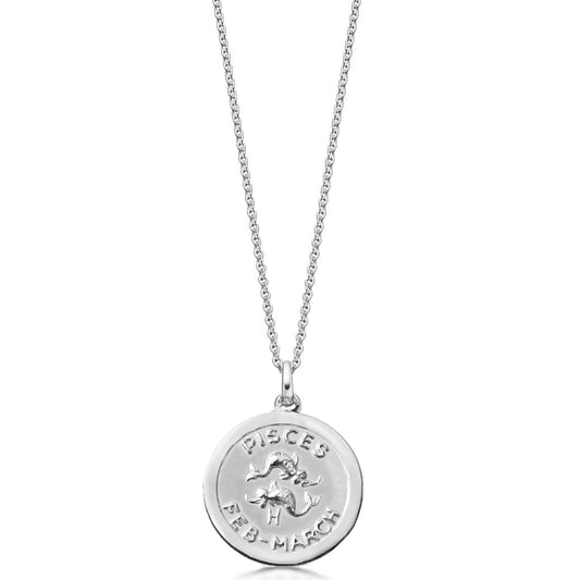 Pisces silver zodiac pendant