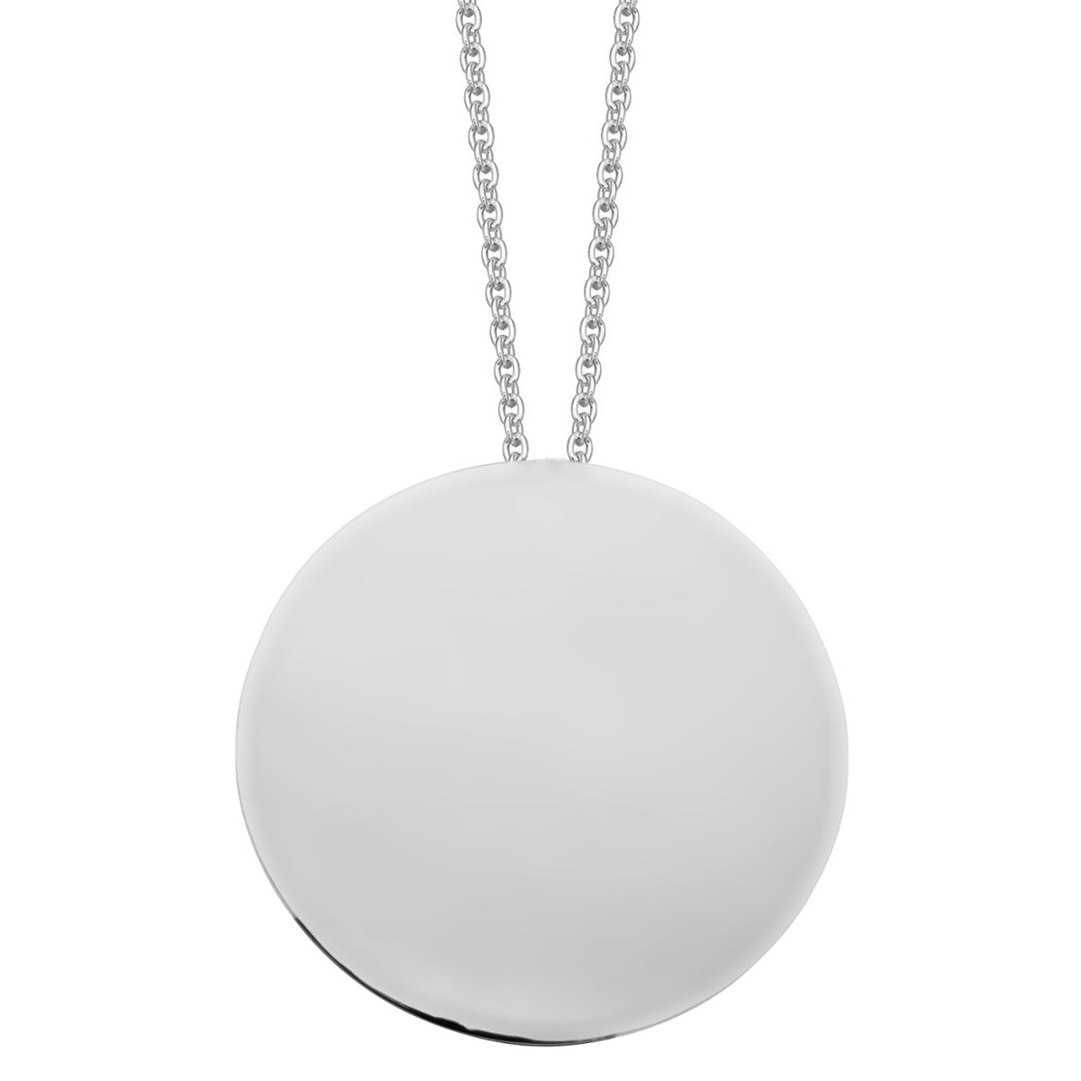 Large domed silver circle pendant 