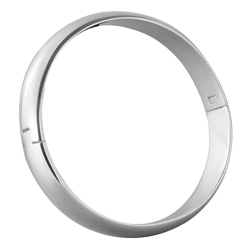 8mm x 4mm Hinged Oval Section Silver Bangle