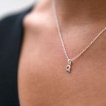 Mini Silver Letter "Q" Initial Pendant - hersey-and-son