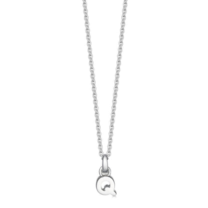 Mini Silver Letter "Q" Initial Pendant