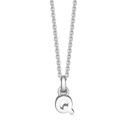 Mini Silver Letter "Q" Initial Pendant