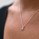 Mini Silver Letter "R" Initial Necklace - hersey-and-son
