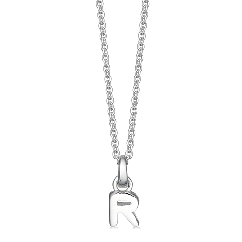 Mini Silver Letter "R" Initial Necklace