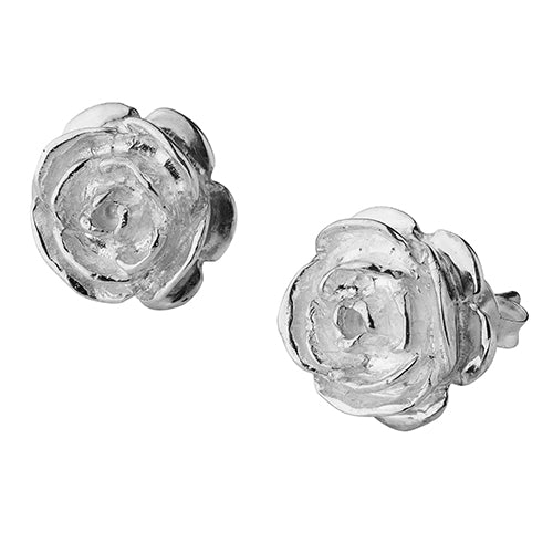 Silver Rose Stud Earrings