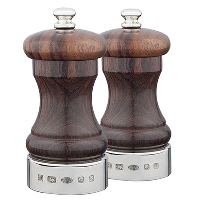 Silver & Rosewood Capstan 4" Peppermill